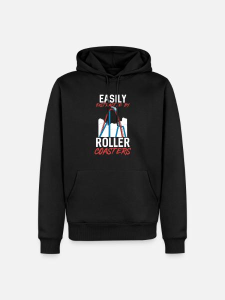 Achterbahn Rollercoaster Freizeitpark - Männer Premium Bio Hoodie - Schwarz