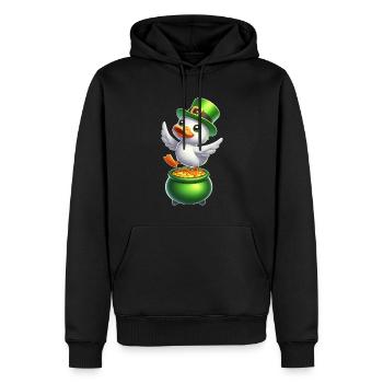 Süße St. Patrick's Day Ente Zylinder Kleeblatt - Männer Premium Bio Hoodie - Schwarz - Vorne - Nico (187cm)