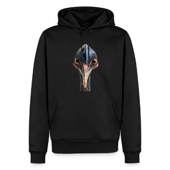 Kasuar - Männer Premium Bio Hoodie - Schwarz - Vorne - Nico (187cm)