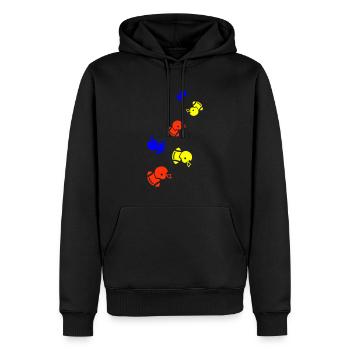 Icône du football - Sweat à capuche Premium bio Homme - noir - Devant - Nico (187cm)