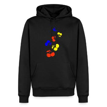 Kirschen obst - Männer Premium Bio Hoodie - Schwarz - Vorne - Nico (187cm)