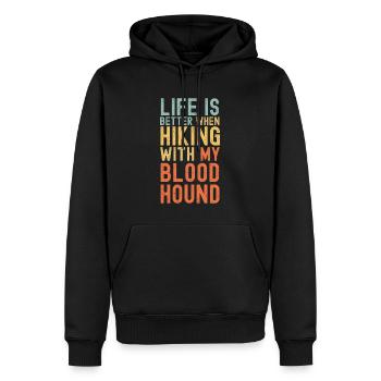 Bloodhound Randonnée chien rétro - Sweat à capuche Premium bio Homme - noir - Devant - Nico (187cm)