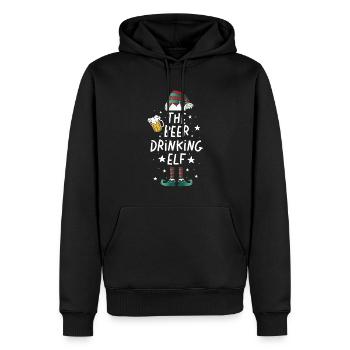 Christmas Beer Men The Beer Drinking Elf - Men’s Premium Organic Hoodie - black - Front - Nico (187cm)