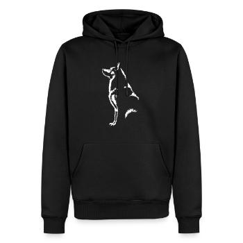Alaskan Malamute Silhouette Dogs Dog Wilsigns - Men’s Premium Organic Hoodie - black - Front - Nico (187cm)