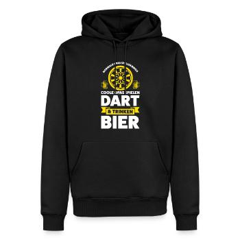 Darten & Bier Opa Dartspieler Geschenk - Männer Premium Bio Hoodie - Schwarz - Vorne - Nico (187cm)