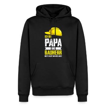 Bauherr Papa Baustelle Geschenk - Männer Premium Bio Hoodie - Schwarz - Vorne - Nico (187cm)