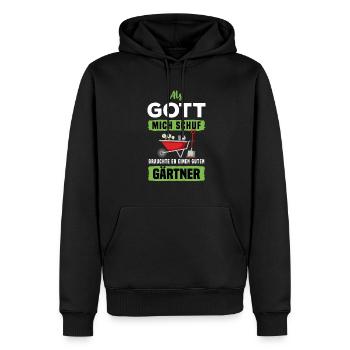 Als Gott Mich Schuf Braucht Er Einen Guten Gärtner - Männer Premium Bio Hoodie - Schwarz - Vorne - Nico (187cm)