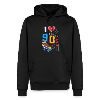 Soirée à thème des années 90 Costumes des années quatre-vingt-dix des années 1990 - Sweat à capuche Premium bio Homme - noir - Devant - Nico (187cm)