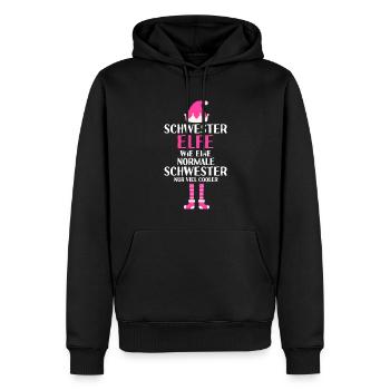 Schwester Elfe Geschwister Geschenk - Männer Premium Bio Hoodie - Schwarz - Vorne - Nico (187cm)