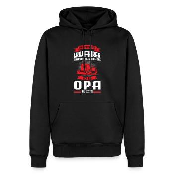 LKW Fahrer Opa Großvater Geschenk - Männer Premium Bio Hoodie - Schwarz - Vorne - Nico (187cm)