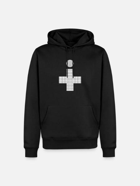 Kreuz mit Punkten schöner Grafik Stil - Herre Premium økologisk hoodie - sort