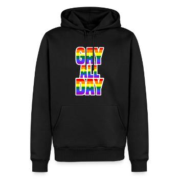 Gay All Day - Männer Premium Bio Hoodie - Schwarz - Vorne - Nico (187cm)