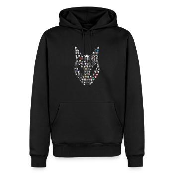 100 Ekuroeils - Sweat à capuche Premium bio Homme - noir - Devant - Nico (187cm)