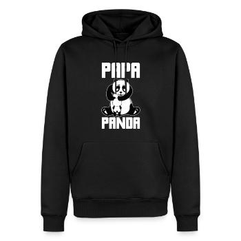 Papa Panda Animal Bambou | Cadeau Fête Famille - Sweat à capuche Premium bio Homme - noir - Devant - Nico (187cm)