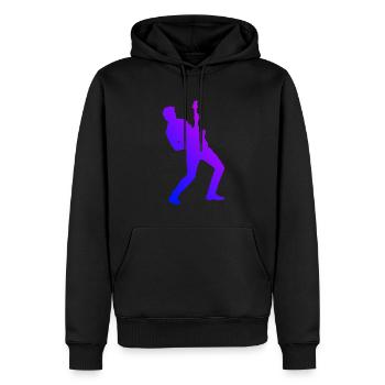 Guitariste électrique pour hommes Femmes - Sweat à capuche Premium bio Homme - noir - Devant - Nico (187cm)
