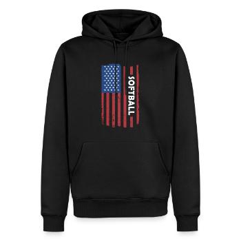 Sport Us Flag Softball - Sweat à capuche Premium bio Homme - noir - Devant - Nico (187cm)