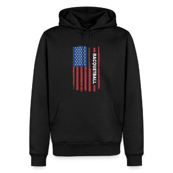 Sport Us Flag Racquetball - Sweat à capuche Premium bio Homme - noir - Devant - Nico (187cm)