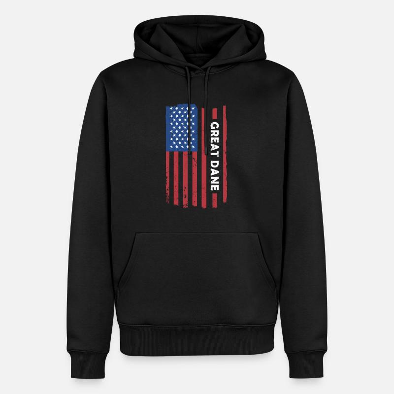 Drapeau des États-Unis de Dogue - Sweat à capuche Premium bio Homme - noir