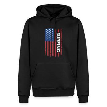Sport Us Flag Surf - Sweat à capuche Premium bio Homme - noir - Devant - Nico (187cm)