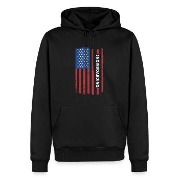 Sport Us Flag Snowboarding - Männer Premium Bio Hoodie - Schwarz - Vorne - Nico (187cm)