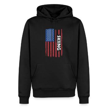 Sport Us Drapeau Ski - Sweat à capuche Premium bio Homme - noir - Devant - Nico (187cm)