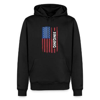 Singer Us Flag Singing - Männer Premium Bio Hoodie - Schwarz - Vorne - Nico (187cm)
