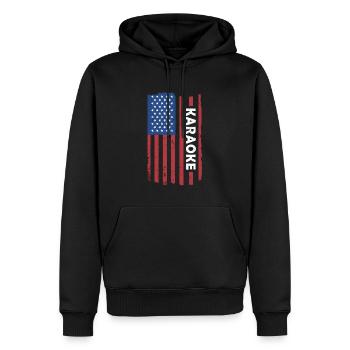 Singer Us Flag Karaoke - Männer Premium Bio Hoodie - Schwarz - Vorne - Nico (187cm)