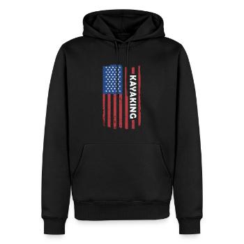Kayakiste Drapeau Américain Kayak - Sweat à capuche Premium bio Homme - noir - Devant - Nico (187cm)