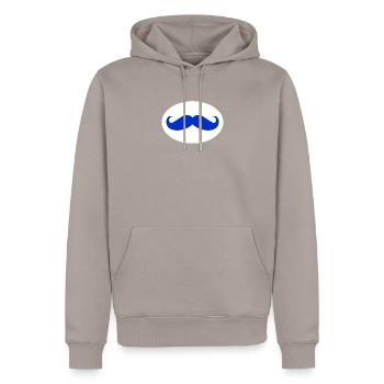 Mr moustache - Sweat à capuche Premium bio Homme - taupe - Devant - Nico (187cm)