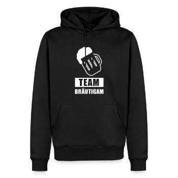 Equipe marié, enterrement de vie de garçon - Sweat à capuche Premium bio Homme - noir - Devant - Nico (187cm)