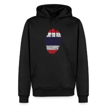 Empreintes digitales - Thaïlande - Sweat à capuche Premium bio Homme - noir - Devant - Nico (187cm)