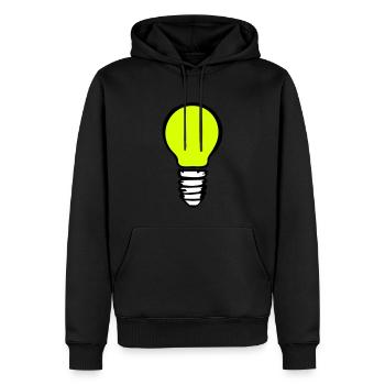 Light bulb (3 colors) - Sweat à capuche Premium bio Homme - noir - Devant - Nico (187cm)