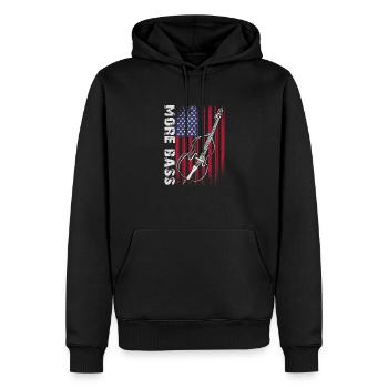 Plus de basse - pas d’aigus - contrebasse pour bassistes - Sweat à capuche Premium bio Homme - noir - Devant - Nico (187cm)