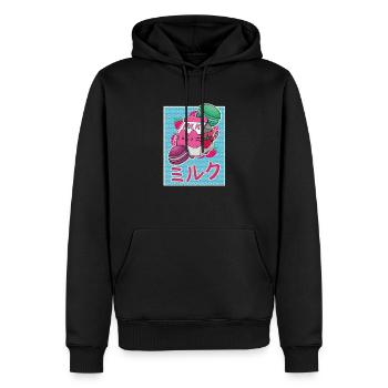 Erbeeren Getränk Japanisch Kawaii Milkshake - Männer Premium Bio Hoodie - Schwarz - Vorne - Nico (187cm)