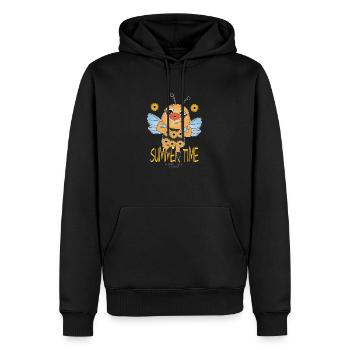 Printemps, Été, Bourdon, Fleurs, Cadeau d’apiculteur - Sweat à capuche Premium bio Homme - noir - Devant - Nico (187cm)