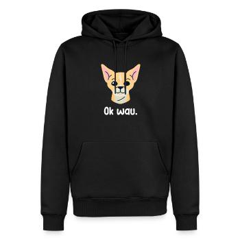 Ok wau mit Chihuahua Hundeliebhaber - Männer Premium Bio Hoodie - Schwarz - Vorne - Nico (187cm)