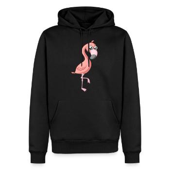 Flamant comique doux - Sweat à capuche Premium bio Homme - noir - Devant - Nico (187cm)