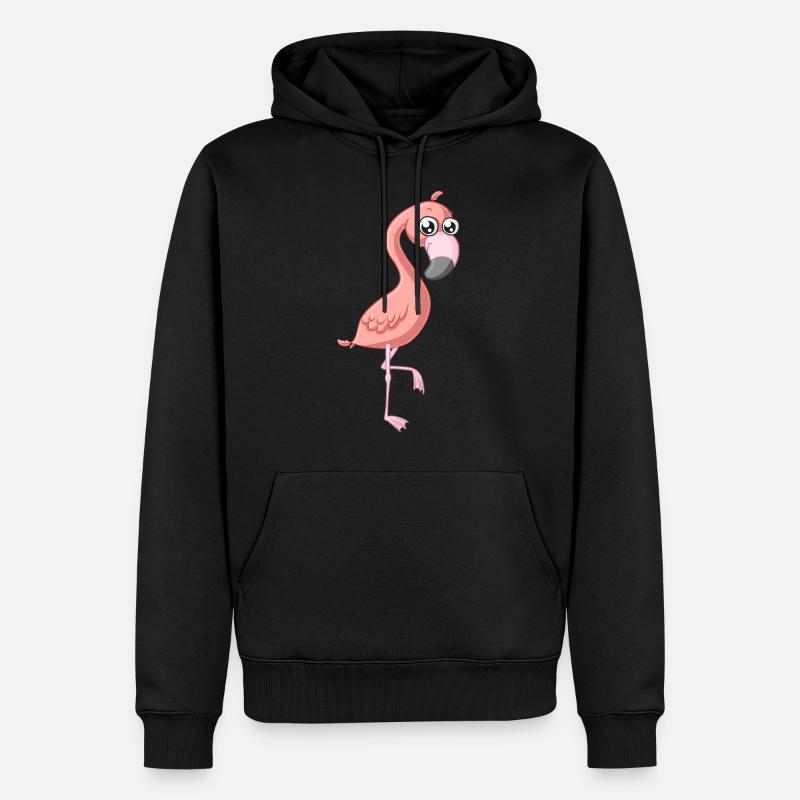 Flamant comique doux - Sweat à capuche Premium bio Homme - noir