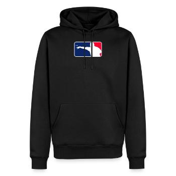 Ligue de fléchettes 🎯 - Sweat à capuche Premium bio Homme - noir - Devant - Nico (187cm)