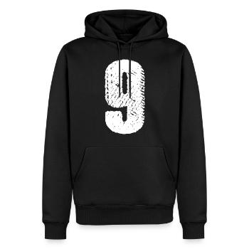 Maillot à 9 chiffres - Sweat à capuche Premium bio Homme - noir - Devant - Nico (187cm)