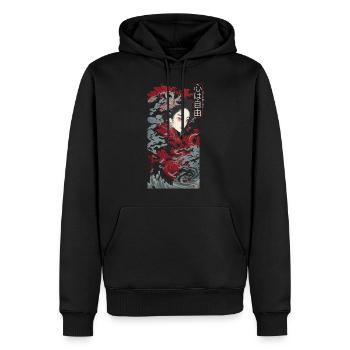 Japan Kanji Vintage Kunst Tokio Urban Design Stil - Männer Premium Bio Hoodie - Schwarz - Vorne - Nico (187cm)
