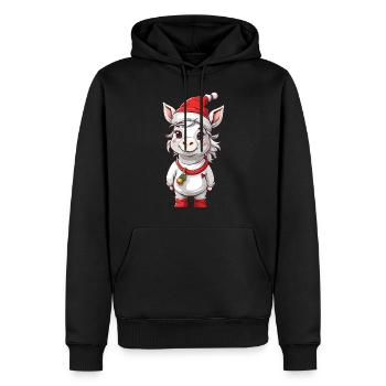 Conception de Noël de chevaux mignons de poney d’hiver - Sweat à capuche Premium bio Homme - noir - Devant - Nico (187cm)