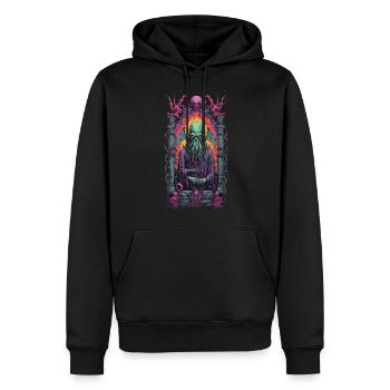Cthulhu Gothic Okkult Monster Horror Design - Männer Premium Bio Hoodie - Schwarz - Vorne - Nico (187cm)