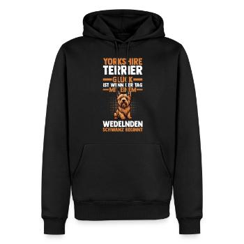 Hund Yorkshire Terrier - Männer Premium Bio Hoodie - Schwarz - Vorne - Nico (187cm)