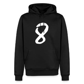 8 - Männer Premium Bio Hoodie - Schwarz - Vorne - Nico (187cm)