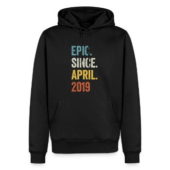 4 ans épiques depuis avril 2019 4ème anniversaire - Sweat à capuche Premium bio Homme - noir - Devant - Nico (187cm)