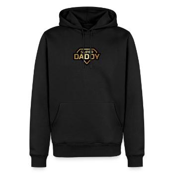 Super Daddy Golden Badge - Men’s Premium Organic Hoodie - black - Front - Nico (187cm)