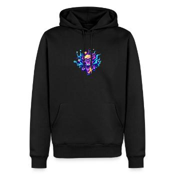 Skull - Männer Premium Bio Hoodie - Schwarz - Vorne - Nico (187cm)