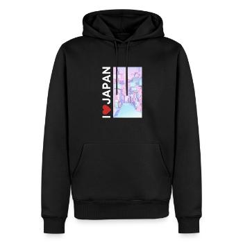 I love Japan, Ich liebe Japan - Männer Premium Bio Hoodie - Schwarz - Vorne - Nico (187cm)