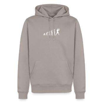 Boxing Evolution - Männer Premium Bio Hoodie - Taupe - Vorne - Nico (187cm)
